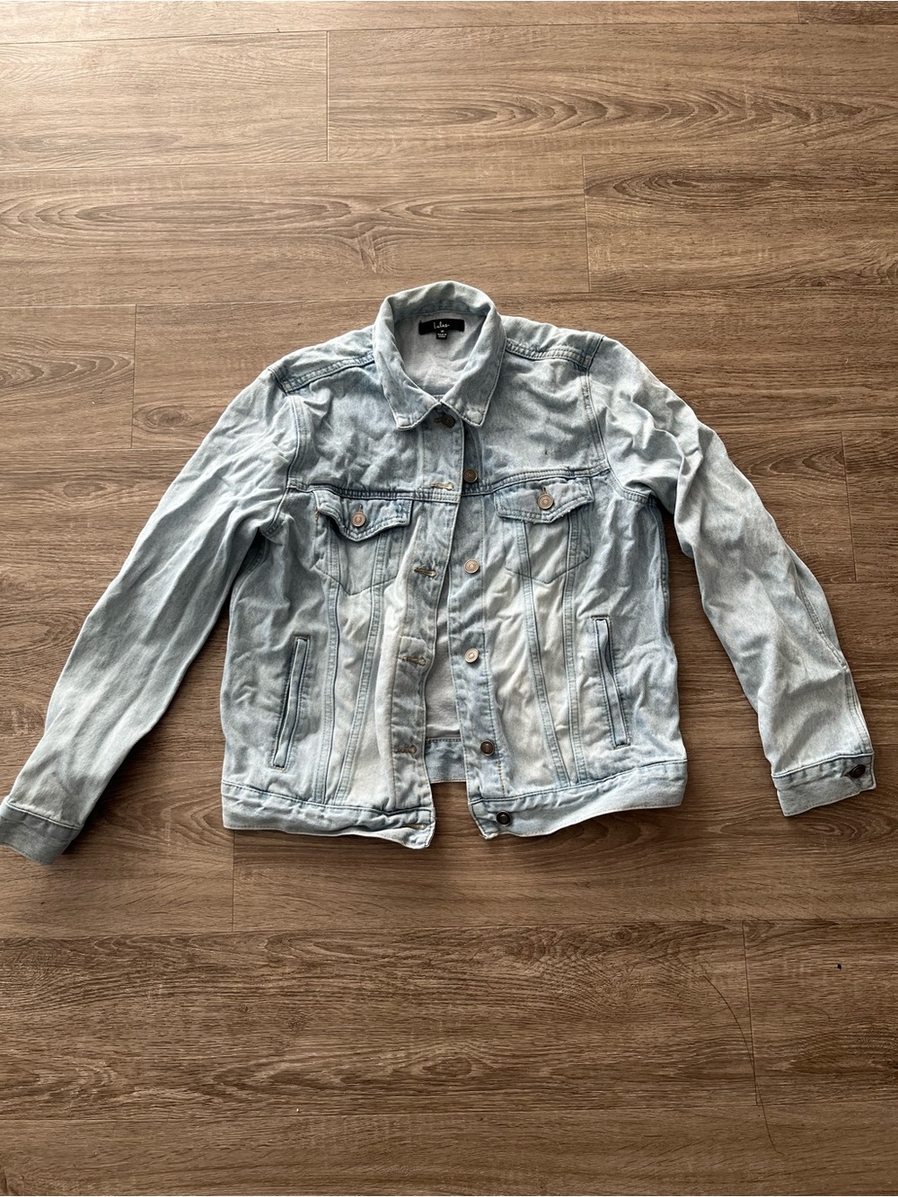 Lulus Denim Jacket Womens Medium Light Wash Oversized Trucker Jean Jacket